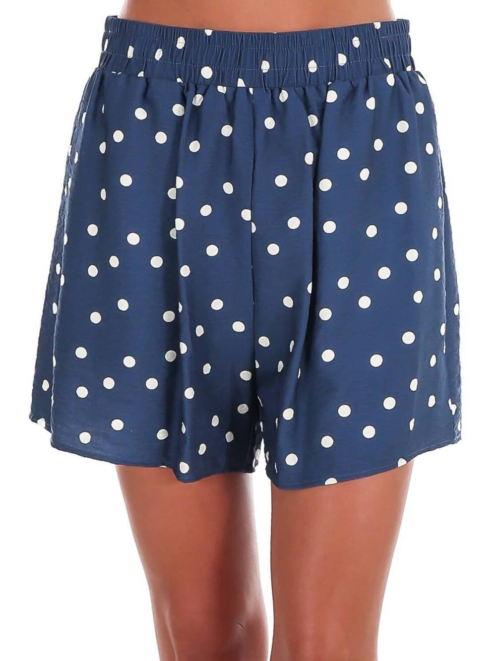 NEW SHE + SKY sweet talk polka dot shorts in dusty blue